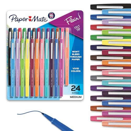 Paper Mate Flair Felt Tip Pens, 24-Count